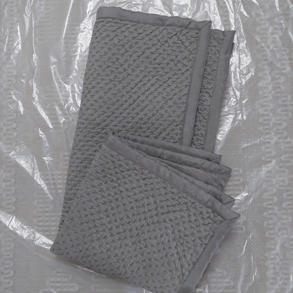 Restoration Hardware Silk Quilted/ Stitch Gray Set Of 2 Shams! (P25)